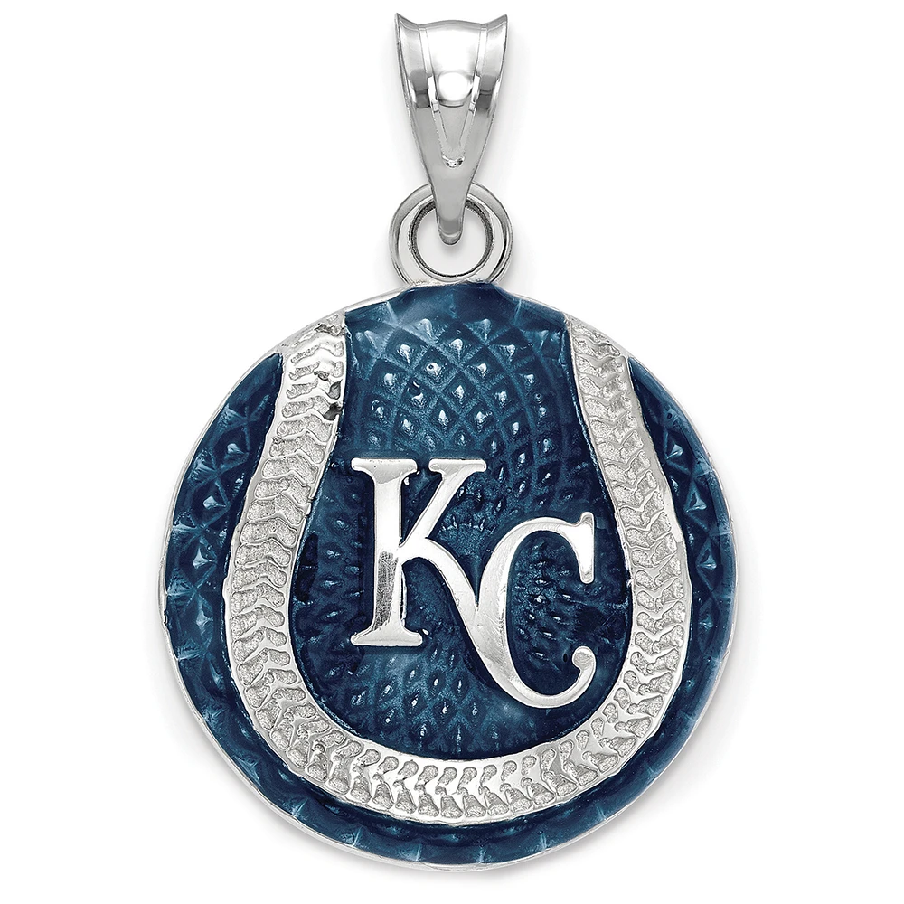Women's Kansas City Royals Sterling Silver Enameled Baseball Pendant