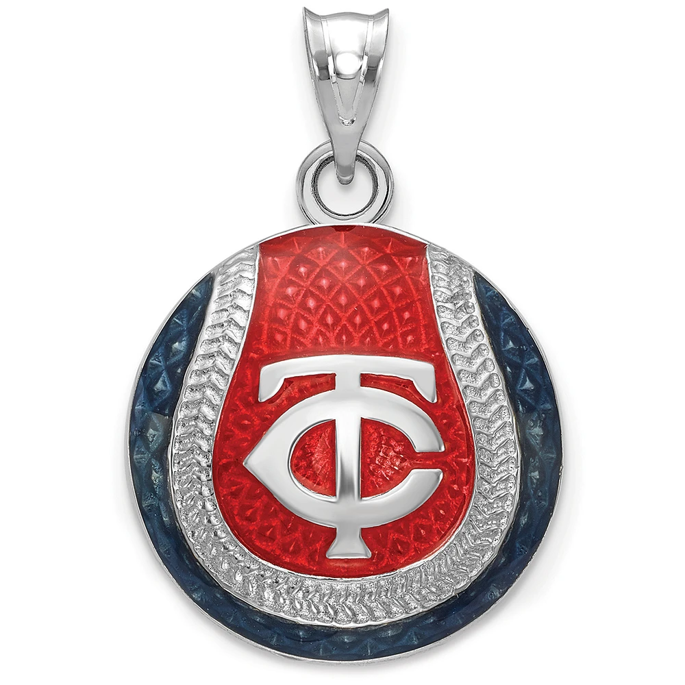 Women's Minnesota Twins Sterling Silver Enameled Baseball Pendant