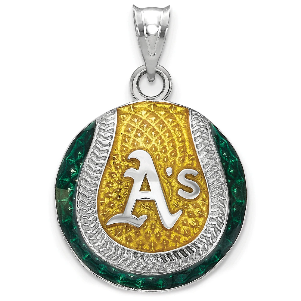 Women's Athletics Sterling Silver Enameled Baseball Pendant