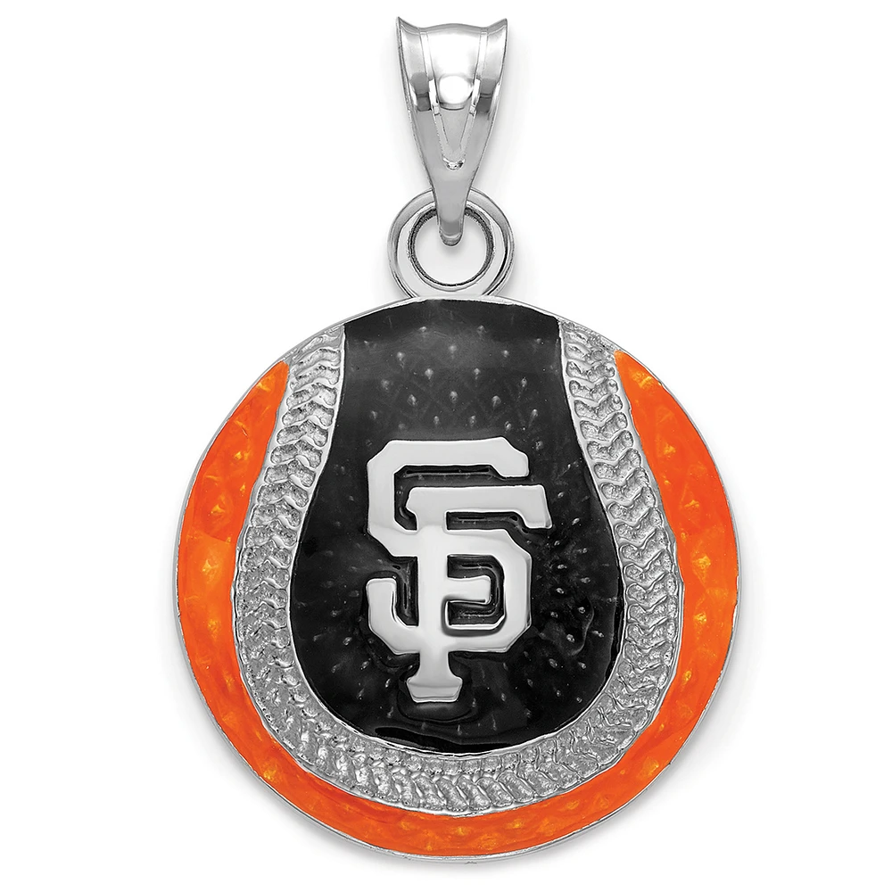 Women's San Francisco Giants Sterling Silver Enameled Baseball Pendant