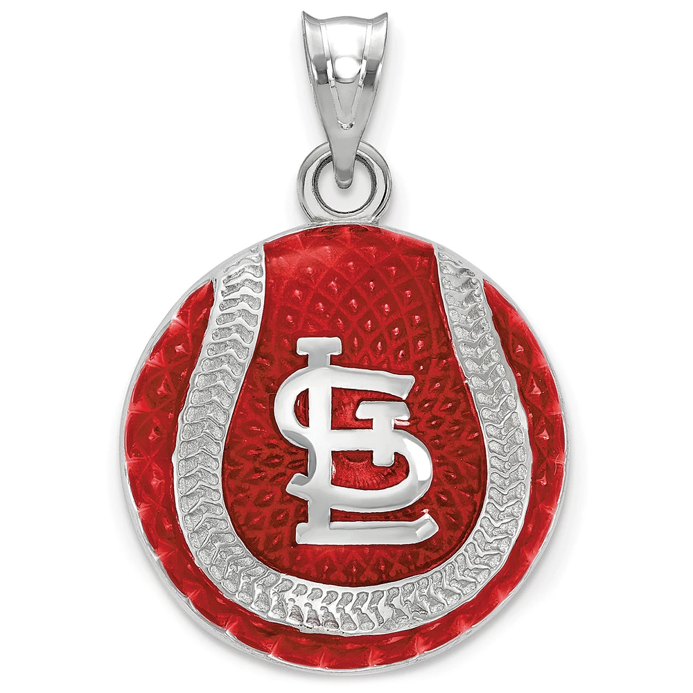 Women's St. Louis Cardinals Sterling Silver Enameled Baseball Pendant