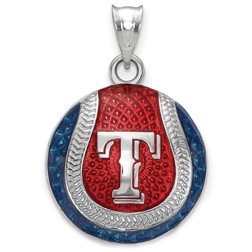 Women's Texas Rangers Sterling Silver Enameled Baseball Pendant