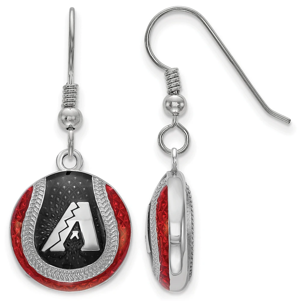 Women's Arizona Diamondbacks Sterling Silver Enameled Baseball Earrings