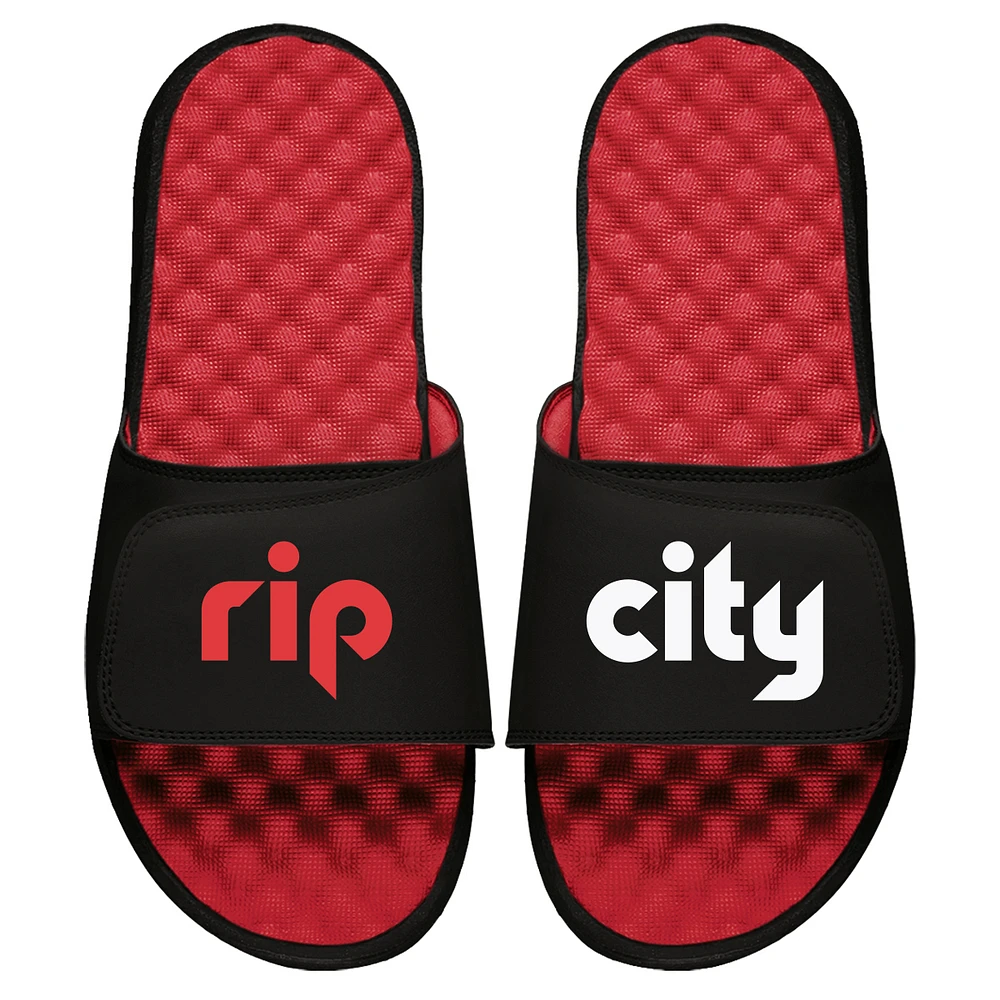 Youth ISlide Red Portland Trail Blazers Secondary Logo Slide Sandals