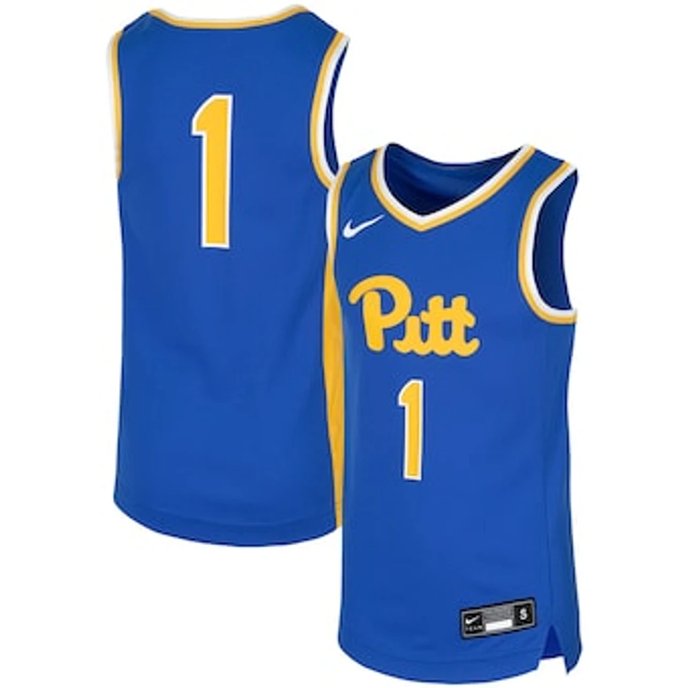 Youth Nike #1 Royal Pitt Panthers Replica Team Basketball Jersey