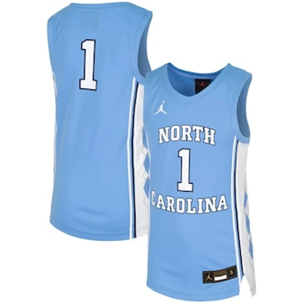 Youth Jordan #1 Carolina Blue North Tar Heels Replica Team Basketball Jersey