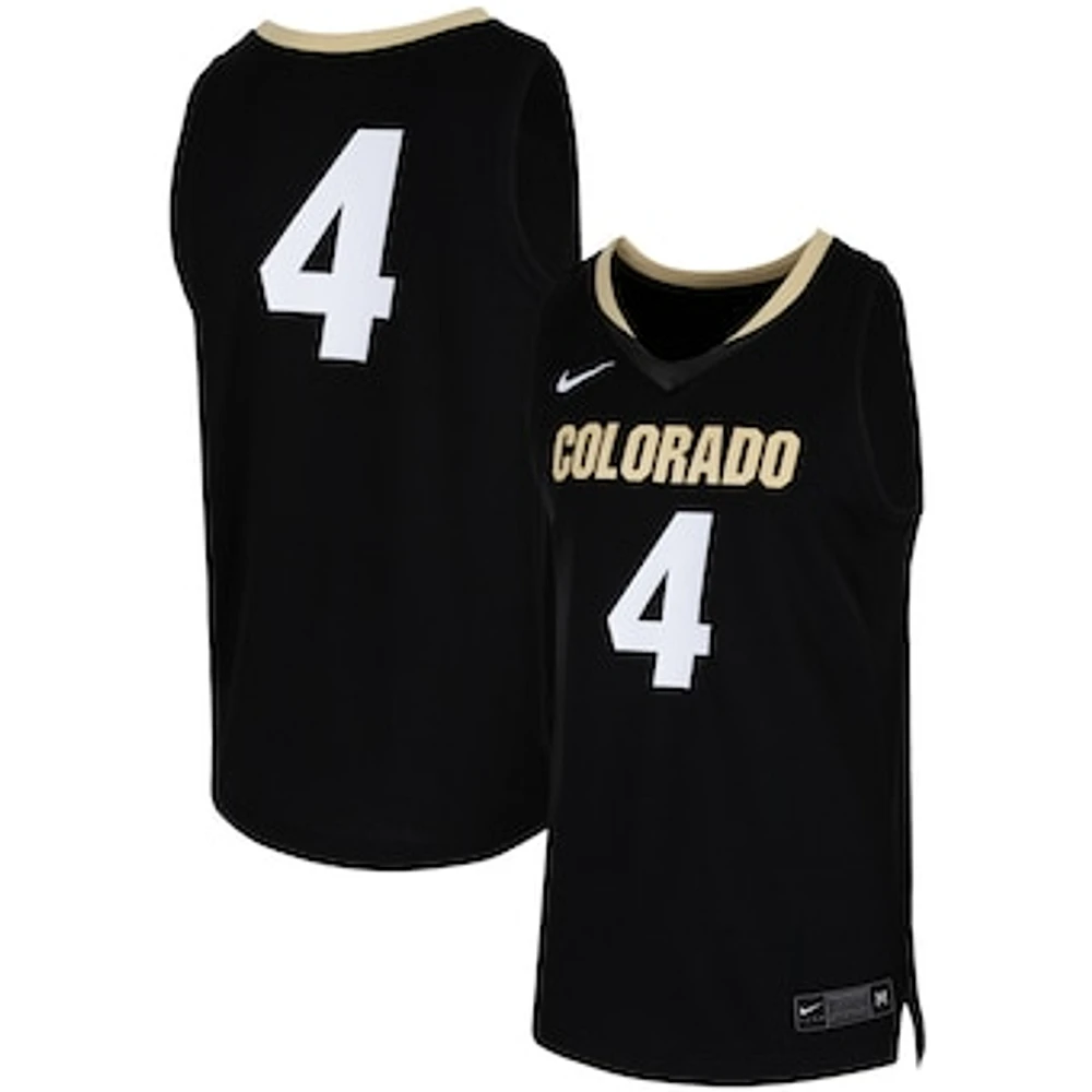Men's Nike #4 Black Colorado Buffaloes Team Replica Basketball Jersey
