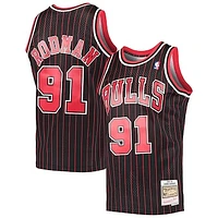 Men's Mitchell & Ness Dennis Rodman Black Chicago Bulls / Hardwood Classics Swingman Jersey