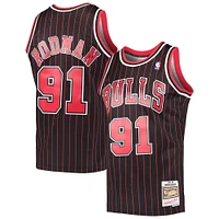 Men's Mitchell & Ness Dennis Rodman Black Chicago Bulls / Hardwood Classics Swingman Jersey