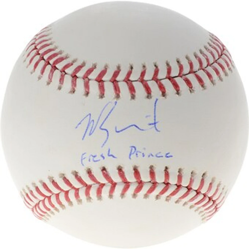 Will Smith Los Angeles Dodgers Autographed Baseball with "Fresh Prince" Inscription