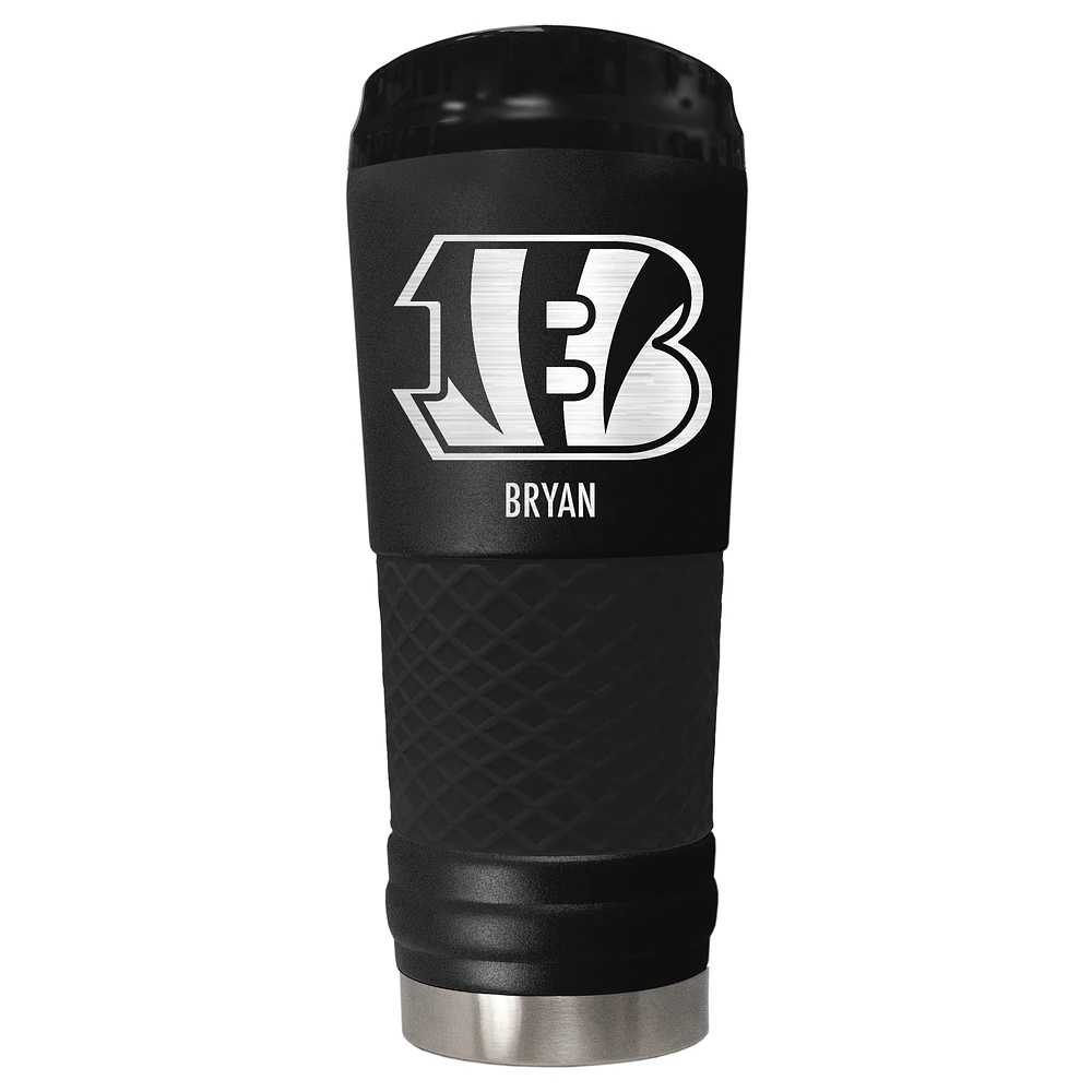 Black Cincinnati Bengals 24oz. Personalized Stealth Draft Tumbler