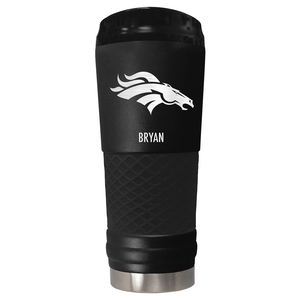 Black Denver Broncos 24oz. Personalized Stealth Draft Tumbler