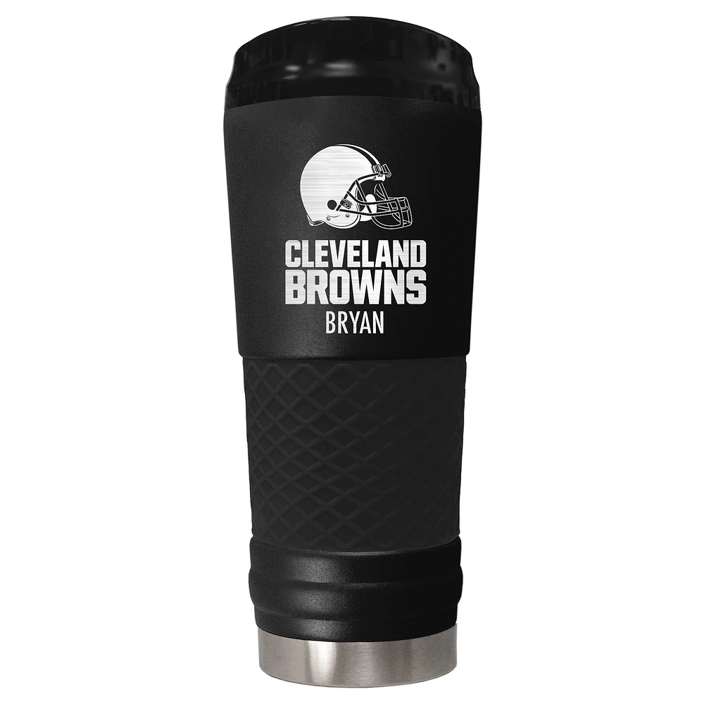 Black Cleveland Browns 24oz. Personalized Stealth Draft Tumbler