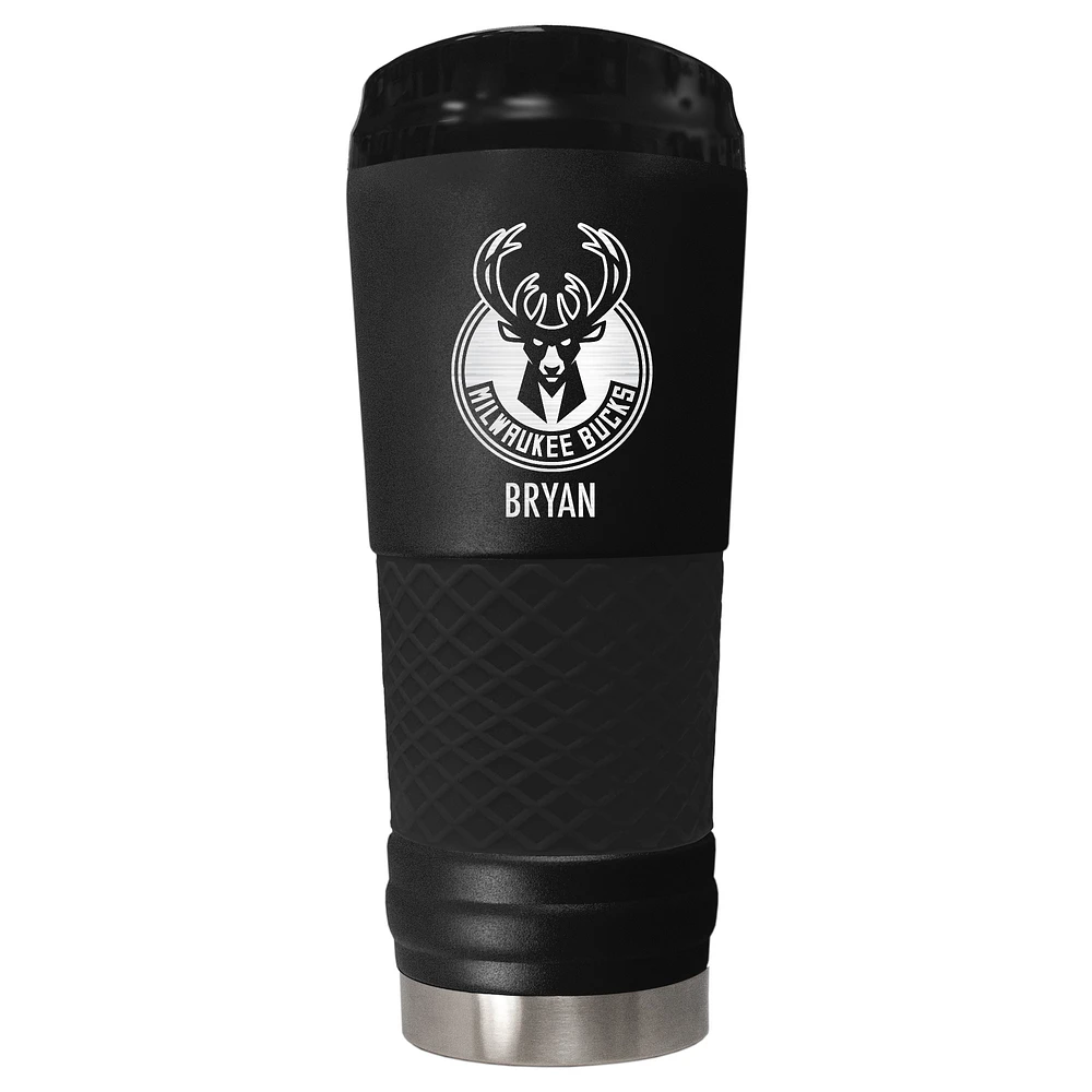 Black Milwaukee Bucks 24oz. Personalized Stealth Draft Tumbler