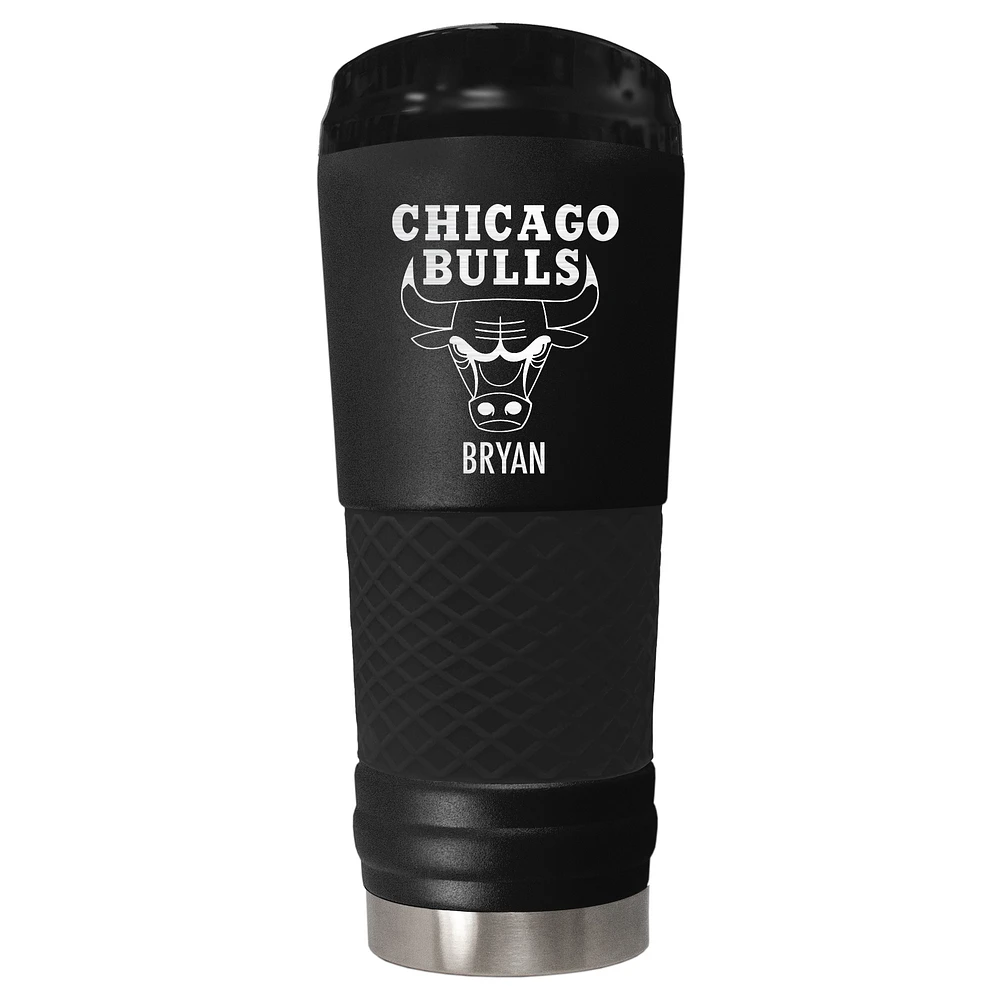 Black Chicago Bulls 24oz. Personalized Stealth Draft Tumbler