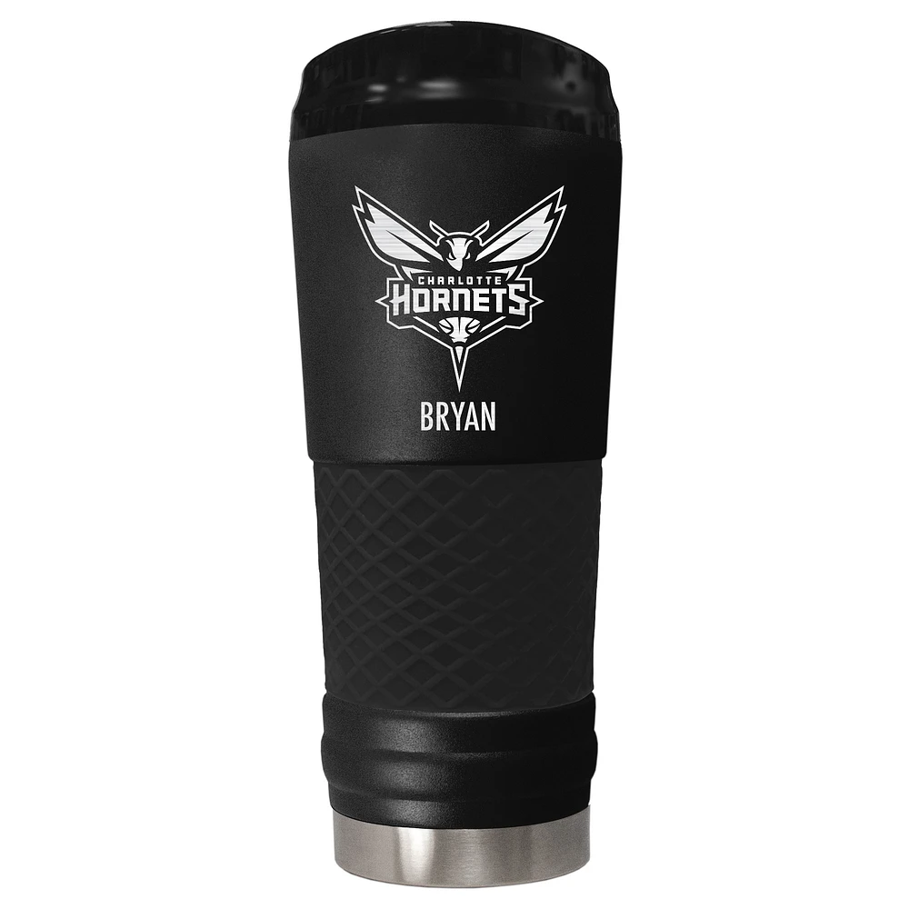 Black Charlotte Hornets 24oz. Personalized Stealth Draft Tumbler