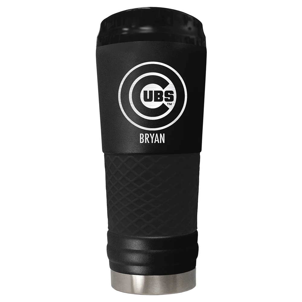 Black Chicago Cubs 24oz. Personalized Stealth Draft Tumbler