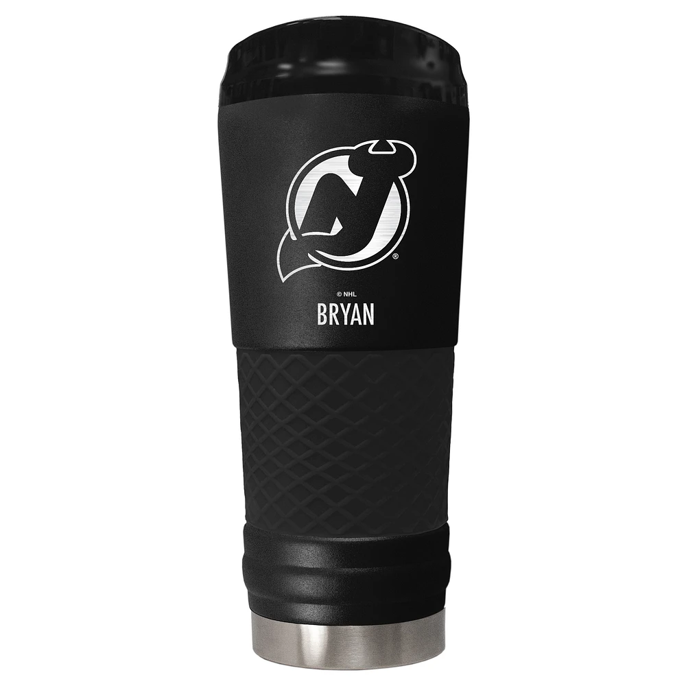 Black New Jersey Devils 24oz. Personalized Stealth Draft Tumbler
