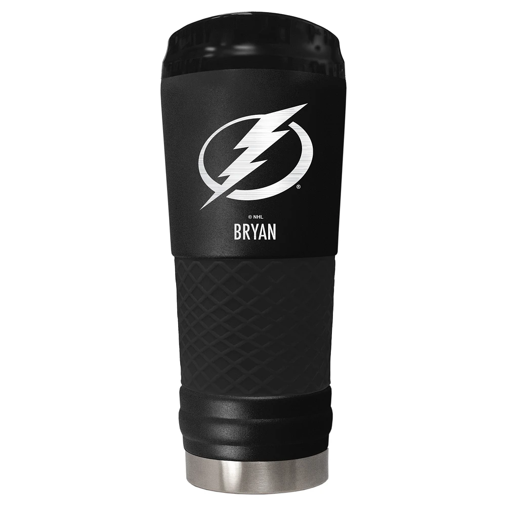 Black Tampa Bay Lightning 24oz. Personalized Stealth Draft Tumbler