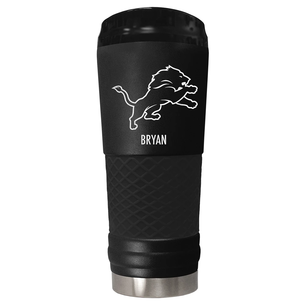 Black Detroit Lions 24oz. Personalized Stealth Draft Tumbler