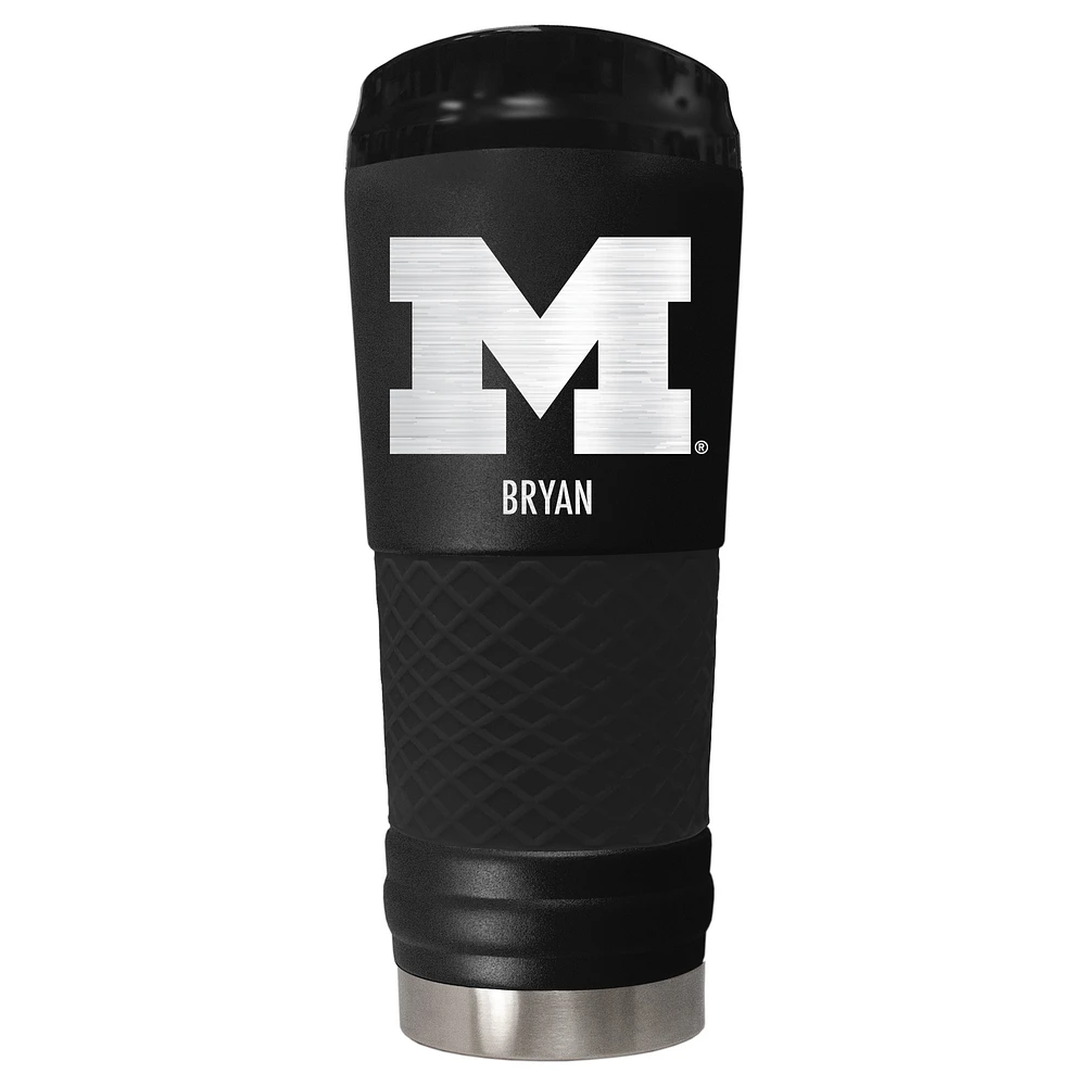 Black Michigan Wolverines 24oz. Personalized Stealth Draft Tumbler