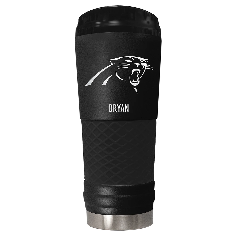 Black Carolina Panthers 24oz. Personalized Stealth Draft Tumbler
