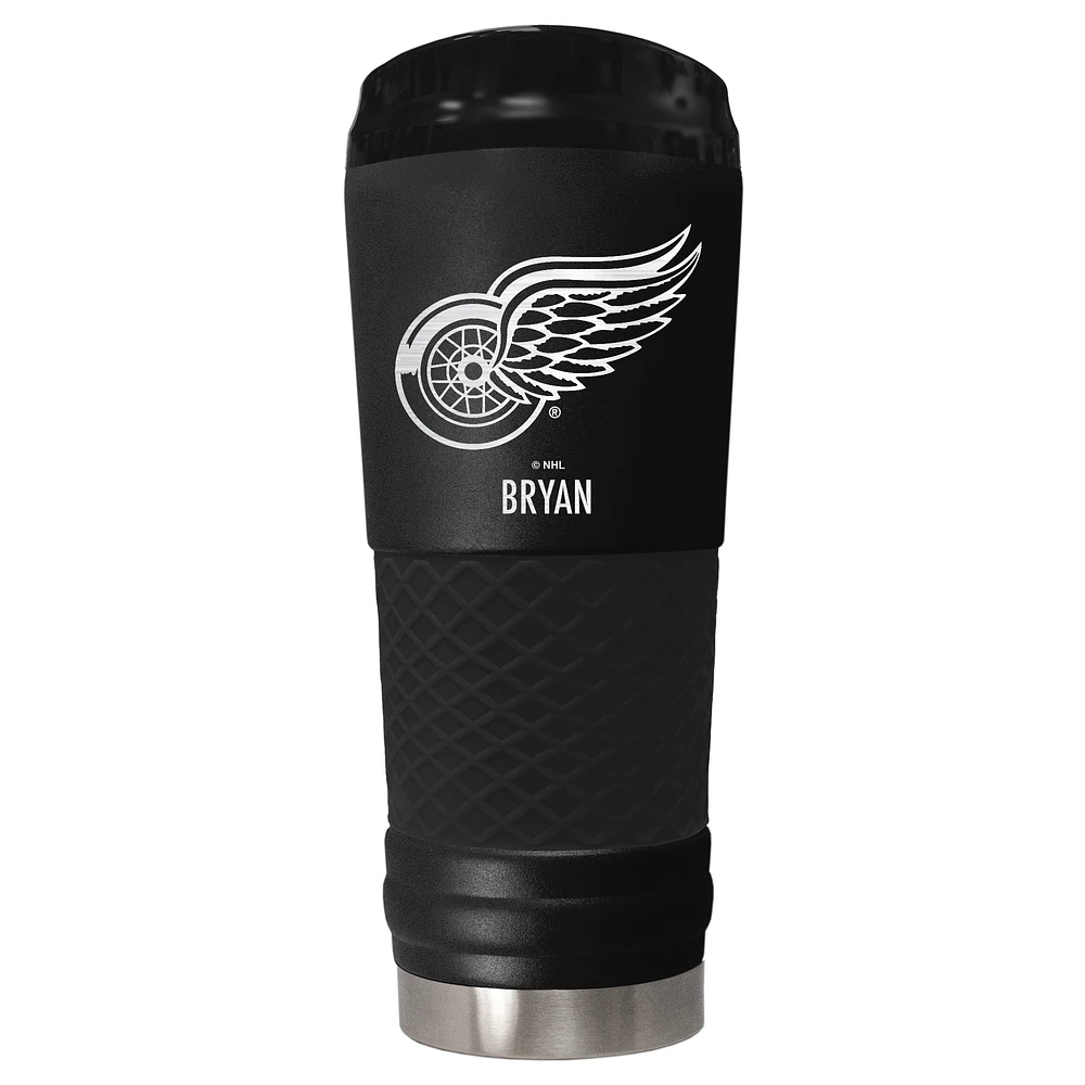 Black Detroit Red Wings 24oz. Personalized Stealth Draft Tumbler