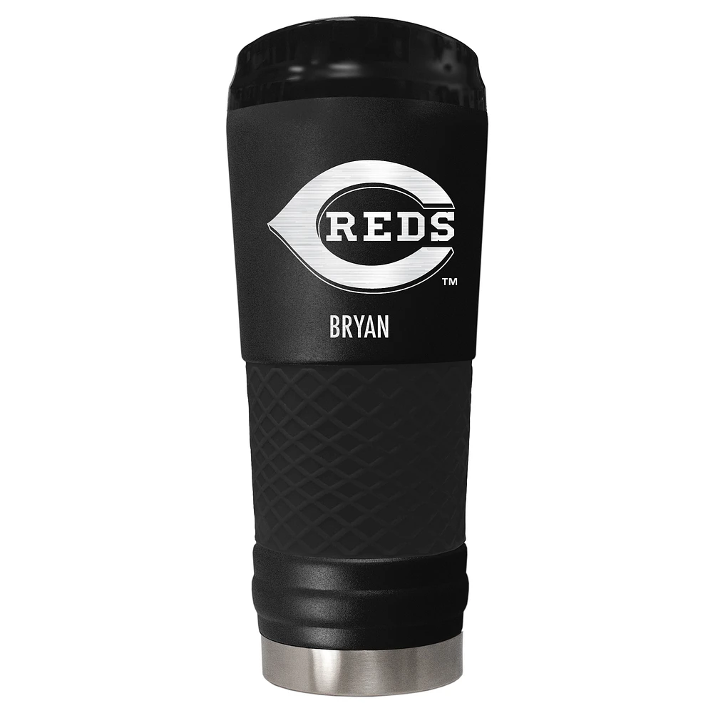 Black Cincinnati Reds 24oz. Personalized Stealth Draft Tumbler
