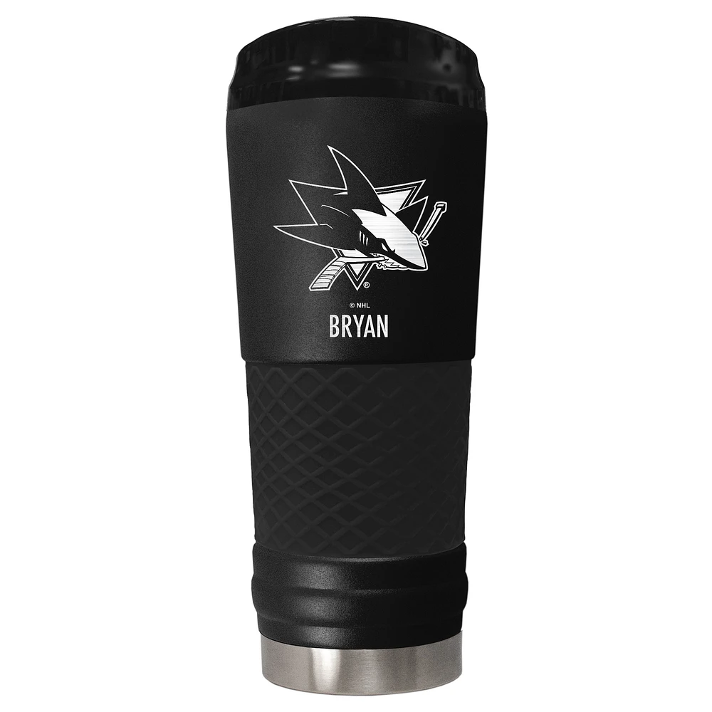 Black San Jose Sharks 24oz. Personalized Stealth Draft Tumbler