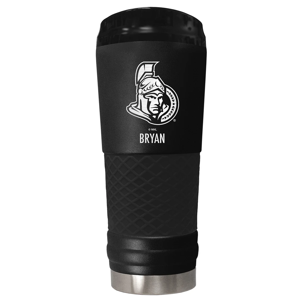 Black Ottawa Senators 24oz. Personalized Stealth Draft Tumbler