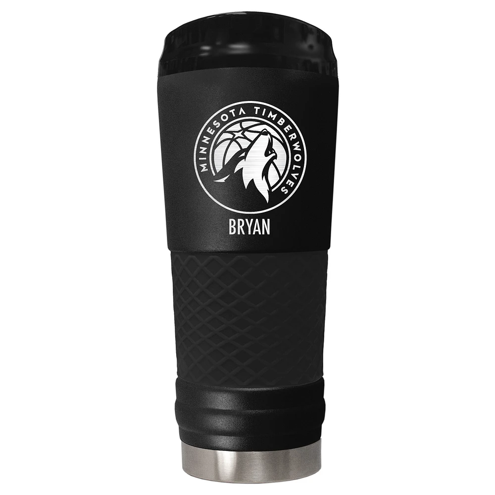 Black Minnesota Timberwolves 24oz. Personalized Stealth Draft Tumbler