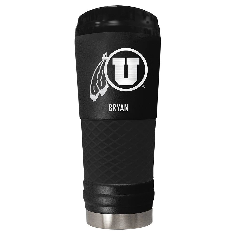 Black Utah Utes 24oz. Personalized Stealth Draft Tumbler