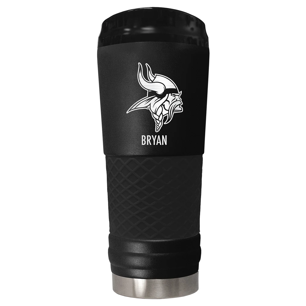 Black Minnesota Vikings 24oz. Personalized Stealth Draft Tumbler