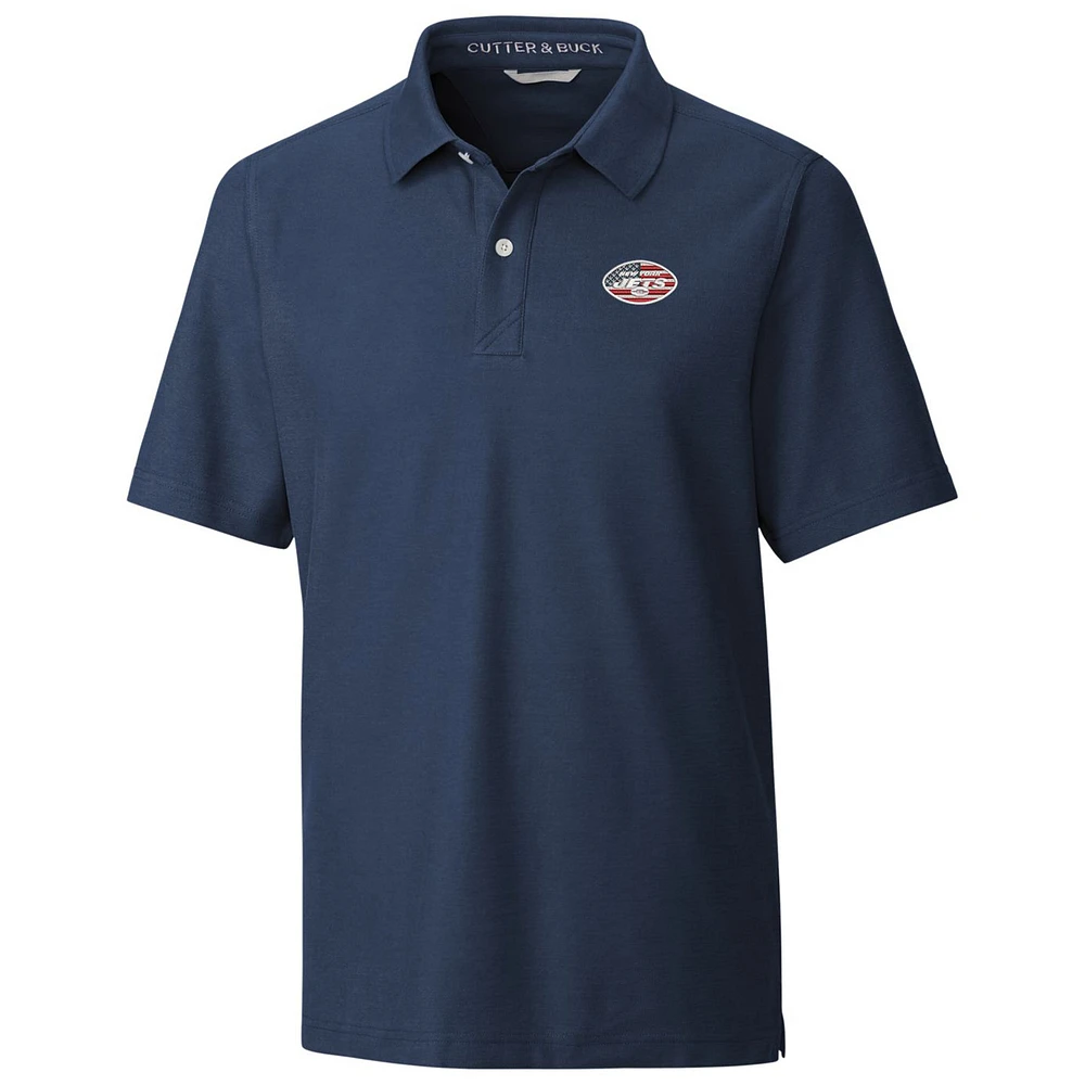 Men's Cutter & Buck Navy New York Jets Americana Breakthrough Polo