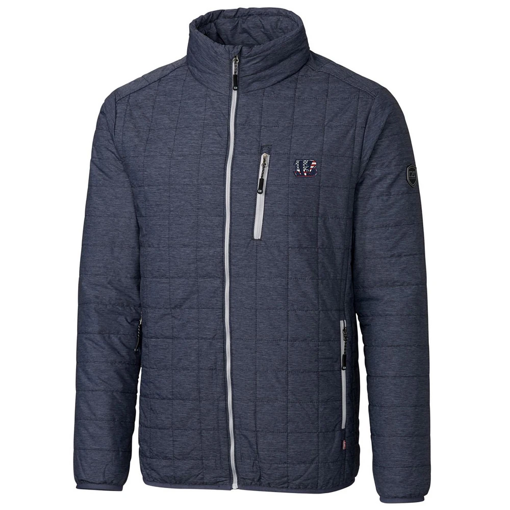 Men's Cutter & Buck Navy Cincinnati Bengals Americana Rainier Full-Zip Jacket