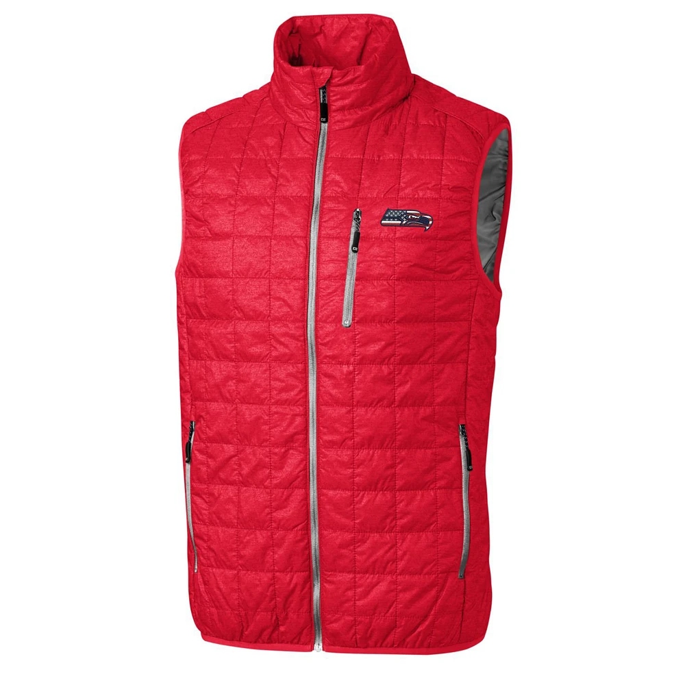 Men's Cutter & Buck Red Seattle Seahawks Americana Rainier Full-Zip Vest