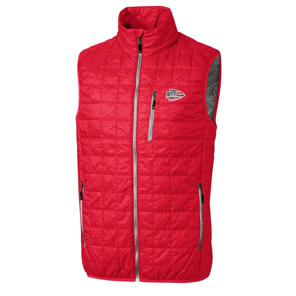 Men's Cutter & Buck Red Kansas City Chiefs Americana Rainier Full-Zip Vest
