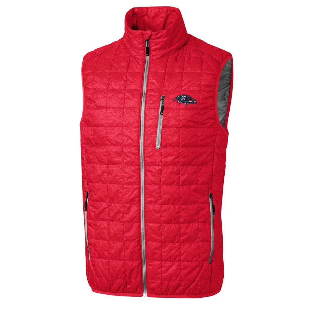 Men's Cutter & Buck Red Baltimore Ravens Americana Rainier Full-Zip Vest