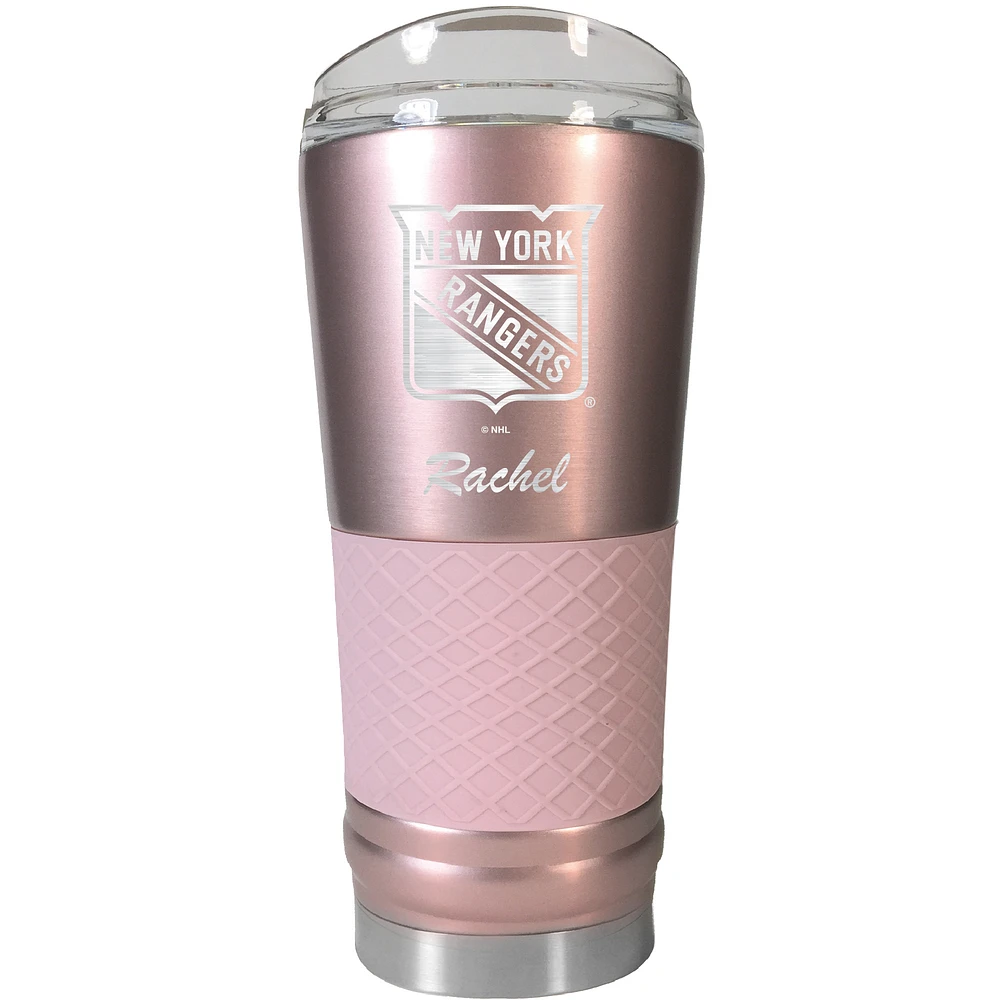 New York Rangers 24oz. Personalized Rose Gold Draft Tumbler
