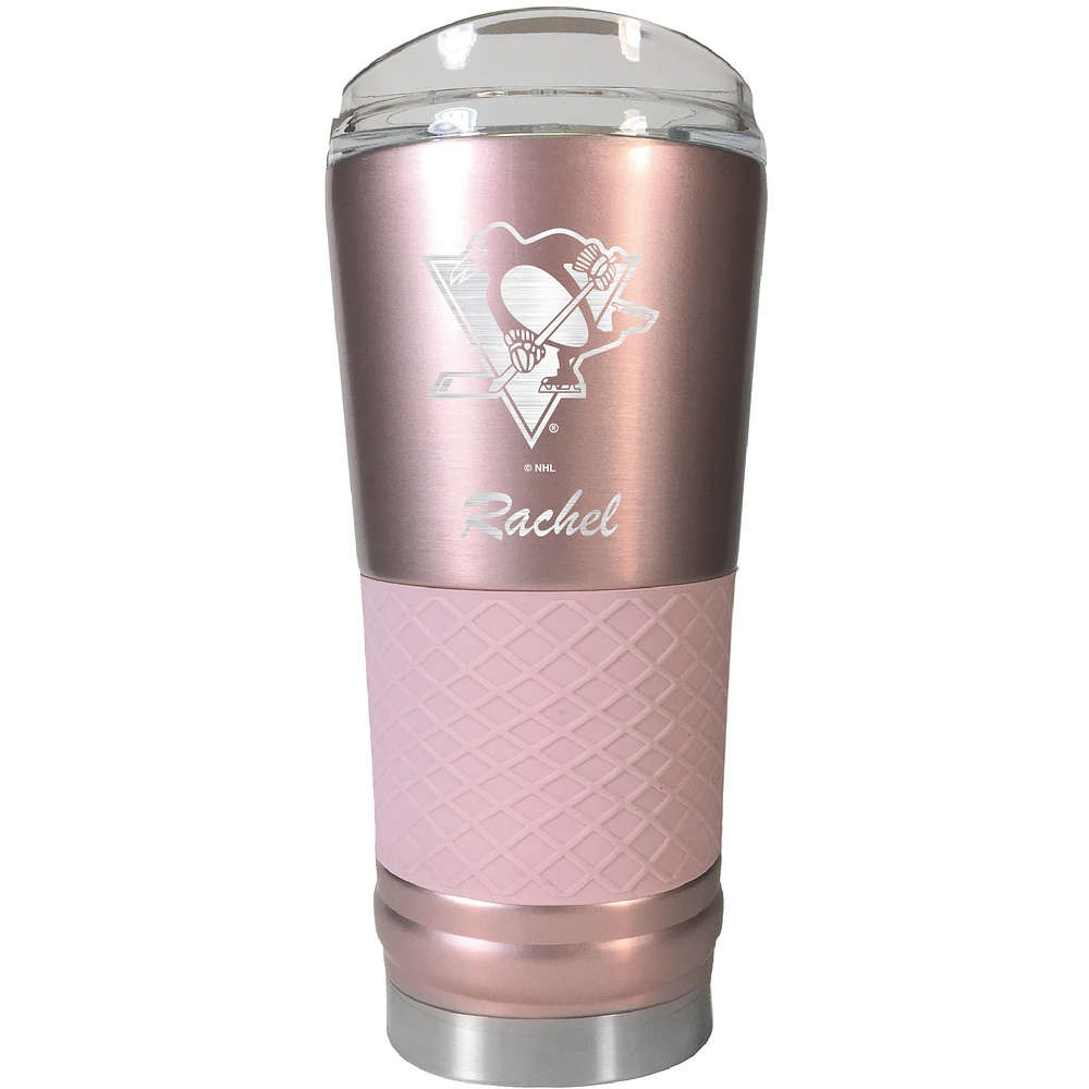 Pittsburgh Penguins 24oz. Personalized Rose Gold Draft Tumbler