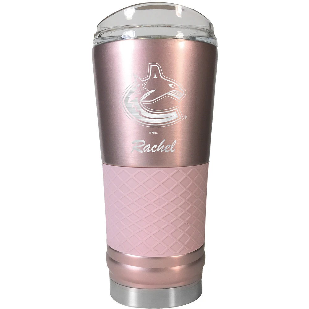 Vancouver Canucks 24oz. Personalized Rose Gold Draft Tumbler