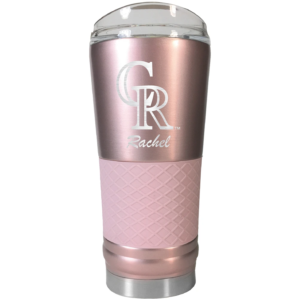 Colorado Rockies 24oz. Personalized Rose Gold Draft Tumbler