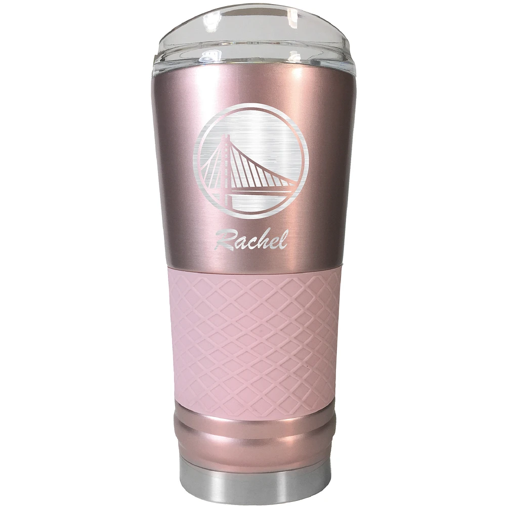 Golden State Warriors 24oz. Personalized Rose Gold Draft Tumbler