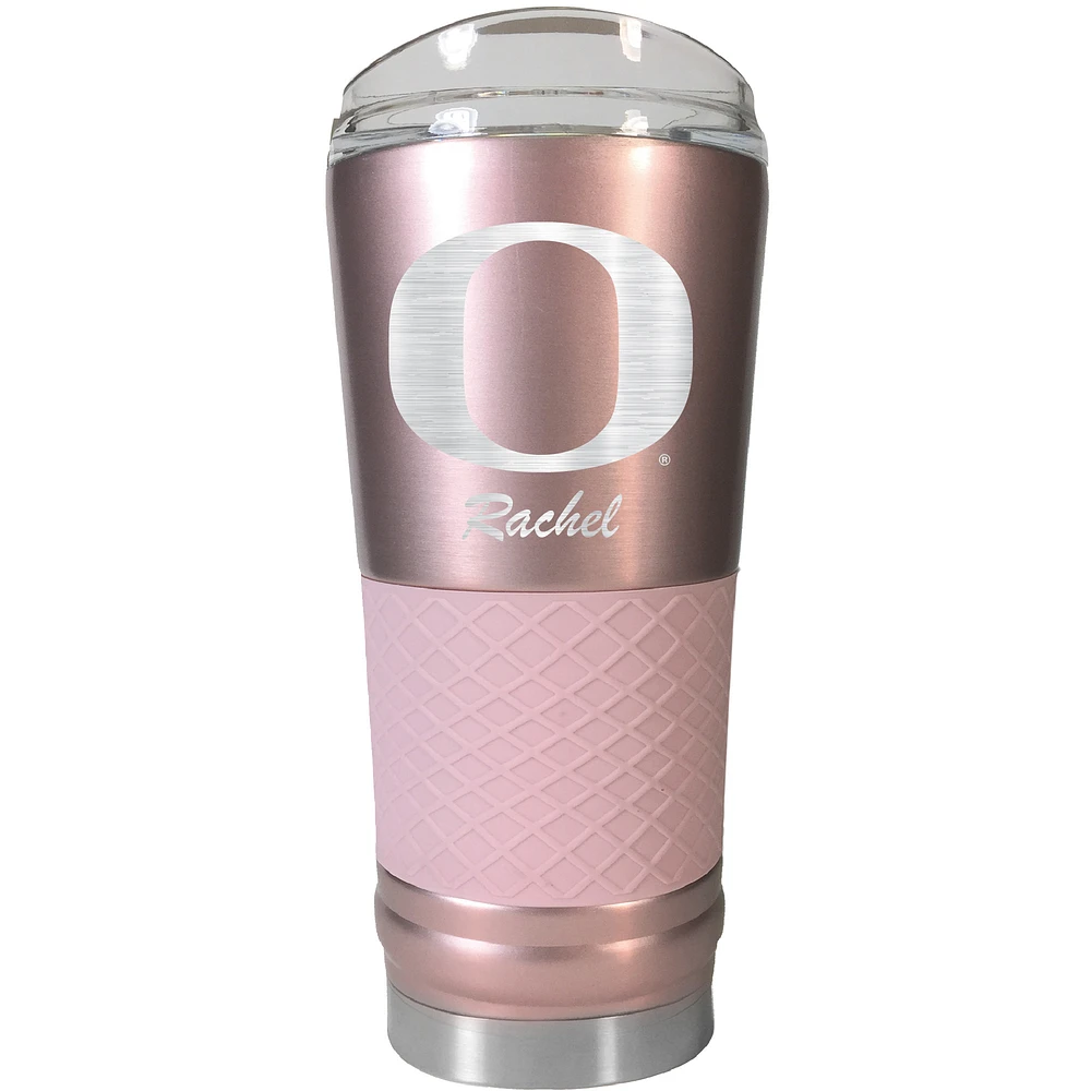 Oregon Ducks 24oz. Personalized Rose Gold Draft Tumbler