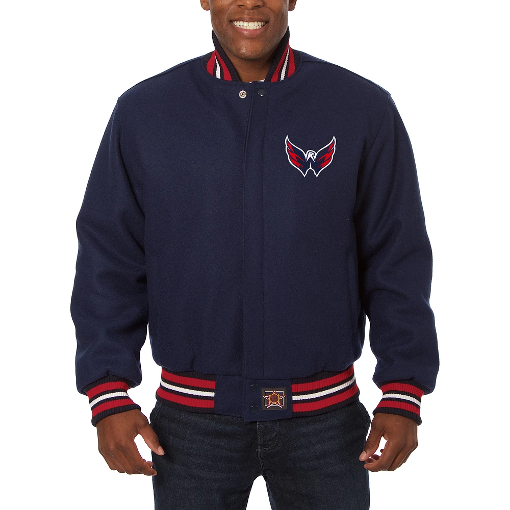 Men's JH Design Navy Washington Capitals Big & Tall All-Wool Jacket