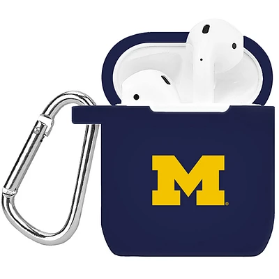 Navy Michigan Wolverines Silicone AirPods Case