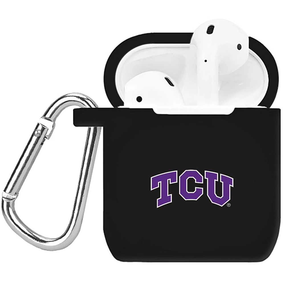 Black TCU Horned Frogs Silicone AirPods Case