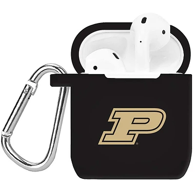 Black Purdue Boilermakers Silicone AirPods Case