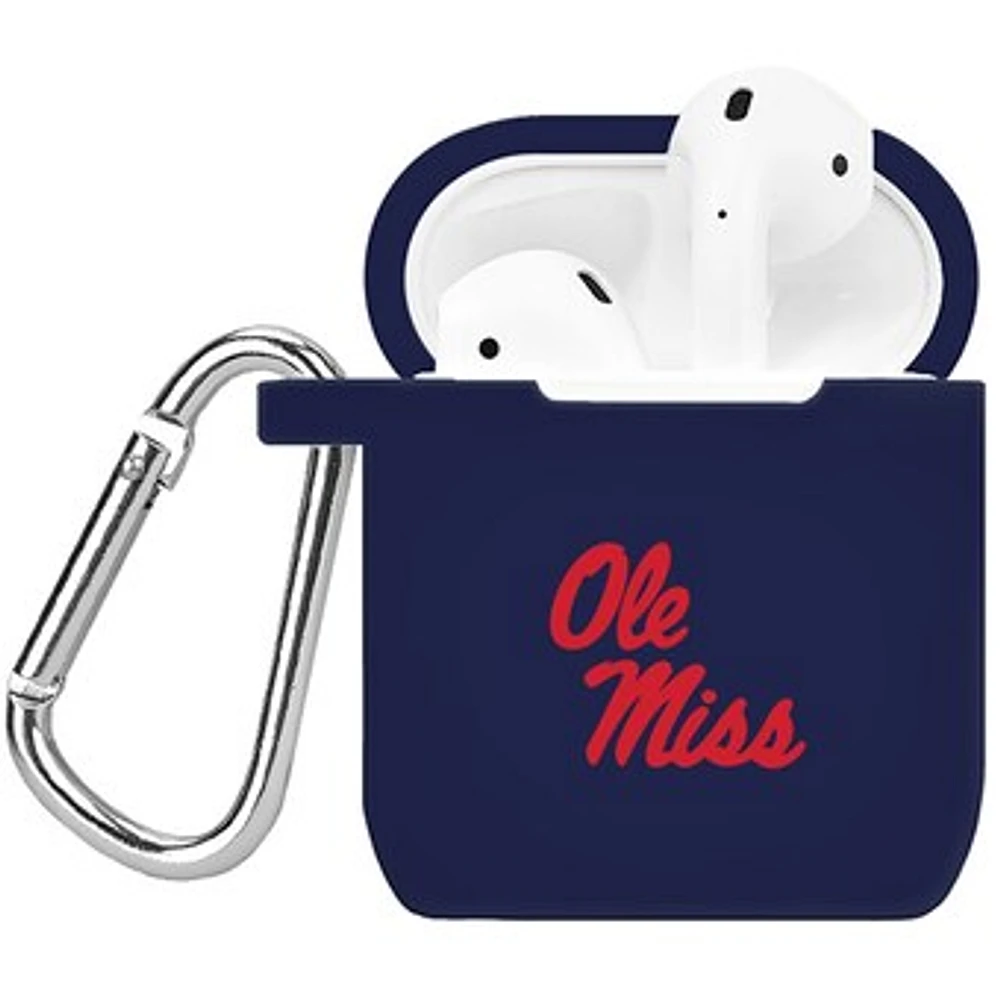 Navy Ole Miss Rebels Silicone AirPods Case