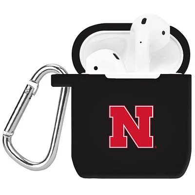 Black Nebraska Huskers Silicone AirPods Case